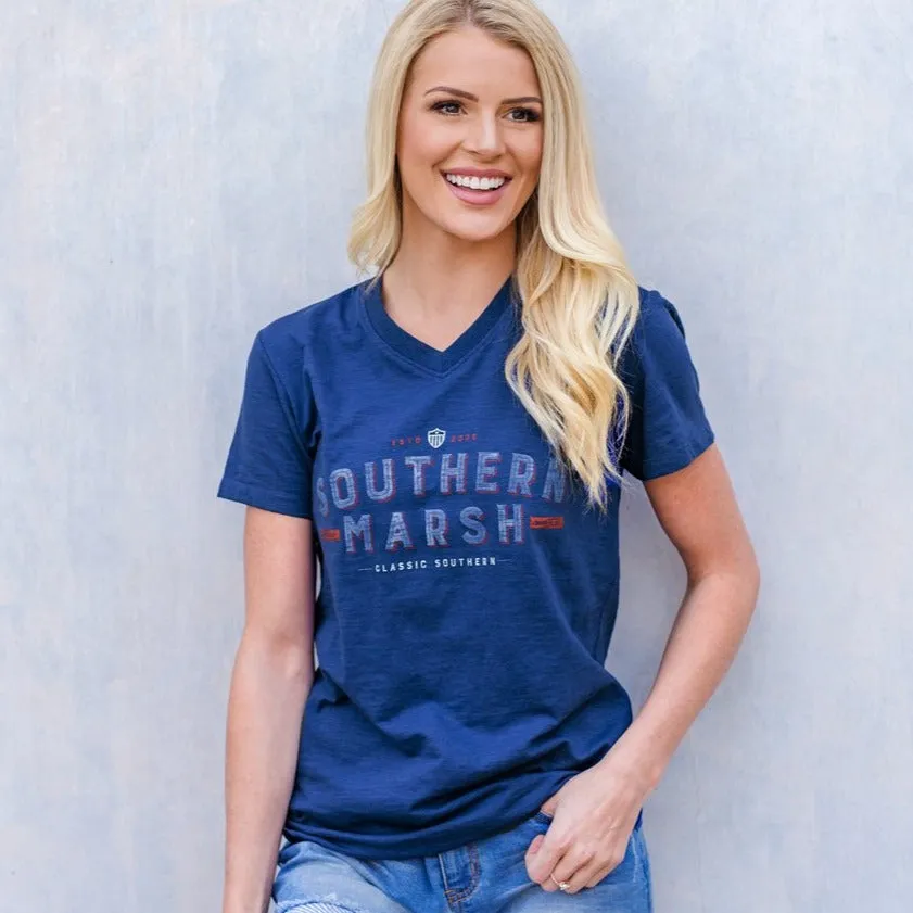 Southern Marsh 21 Danielle V-Neck Tee - Slub
