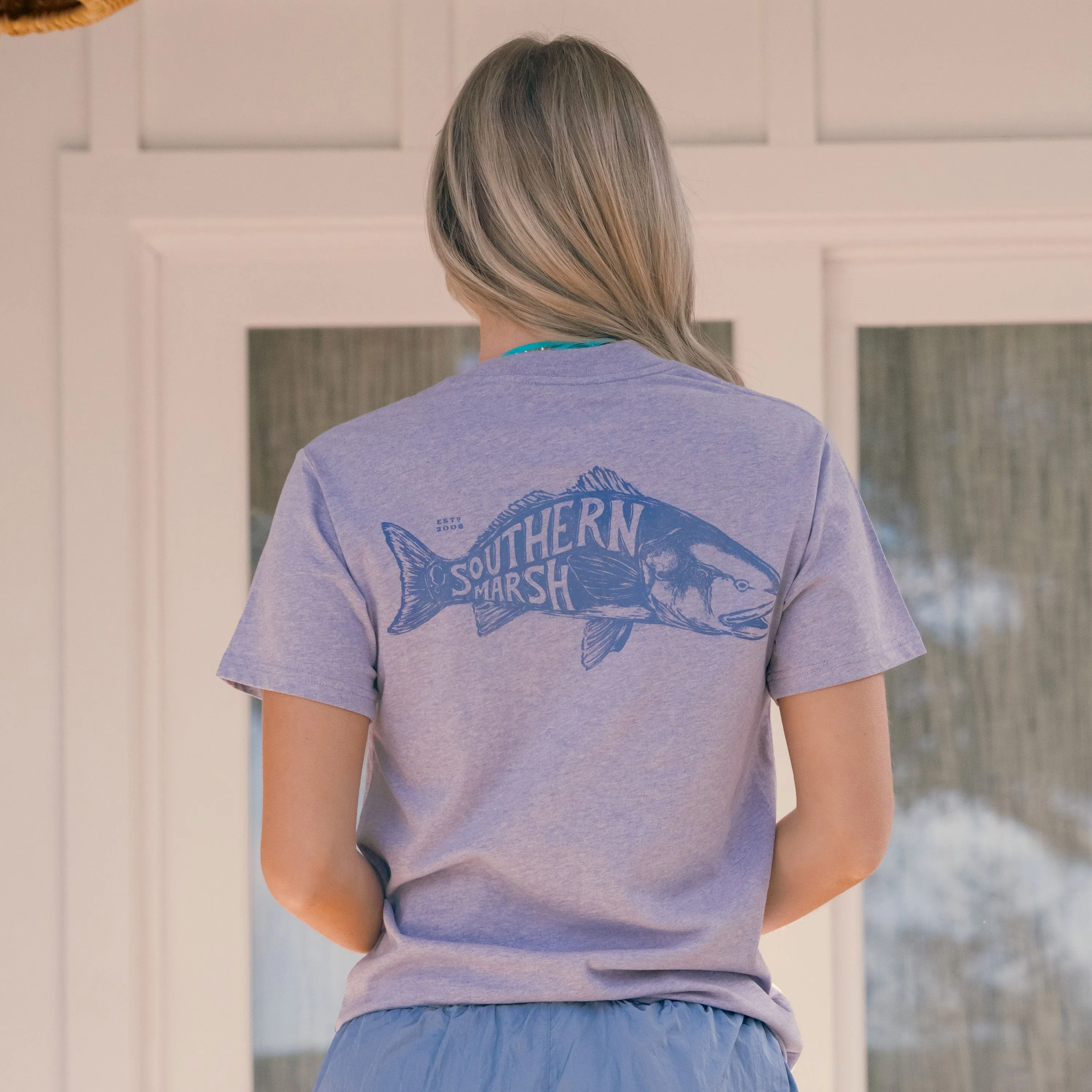 Southern Marsh 21 Engravings Tee - Redfish