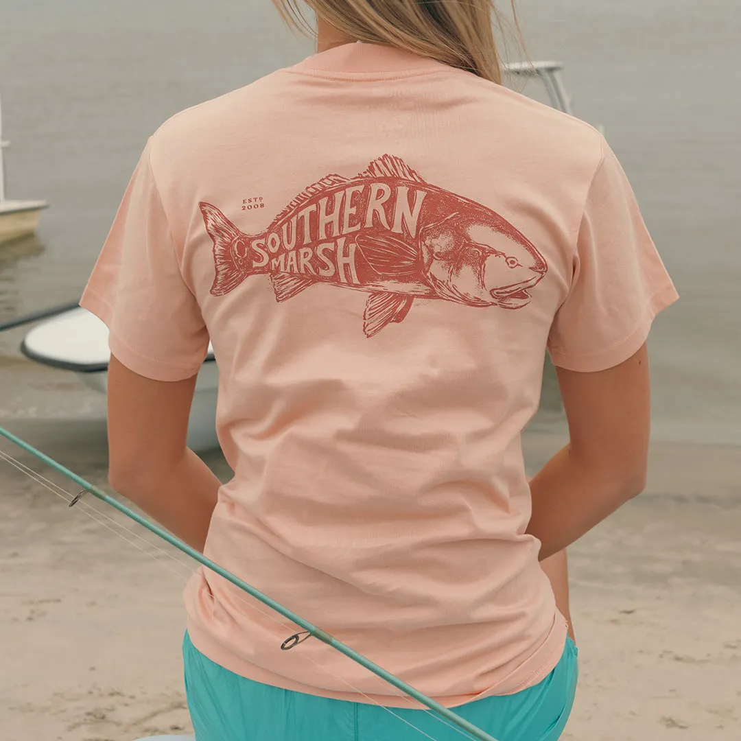Southern Marsh 21 Engravings Tee - Redfish