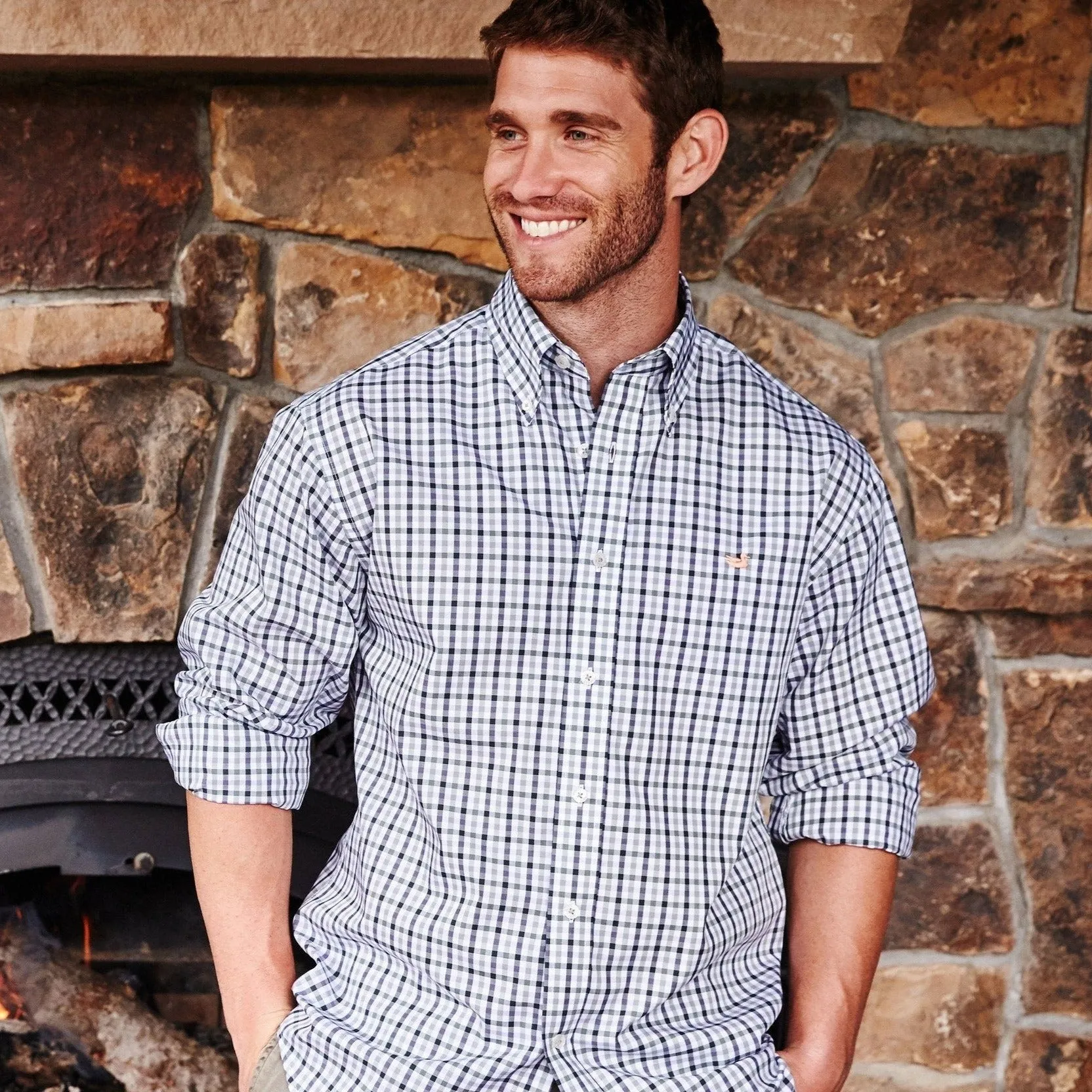 Southern Marsh 21 Evans Gingham Dress Shirt