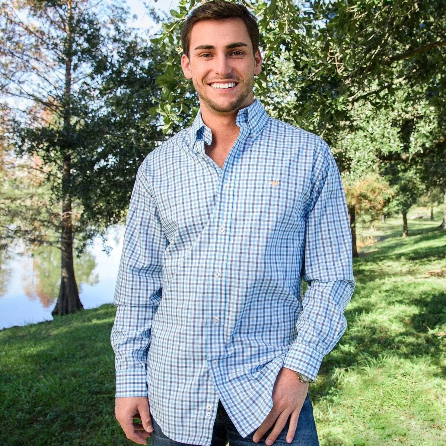 Southern Marsh 21 Evans Gingham Dress Shirt