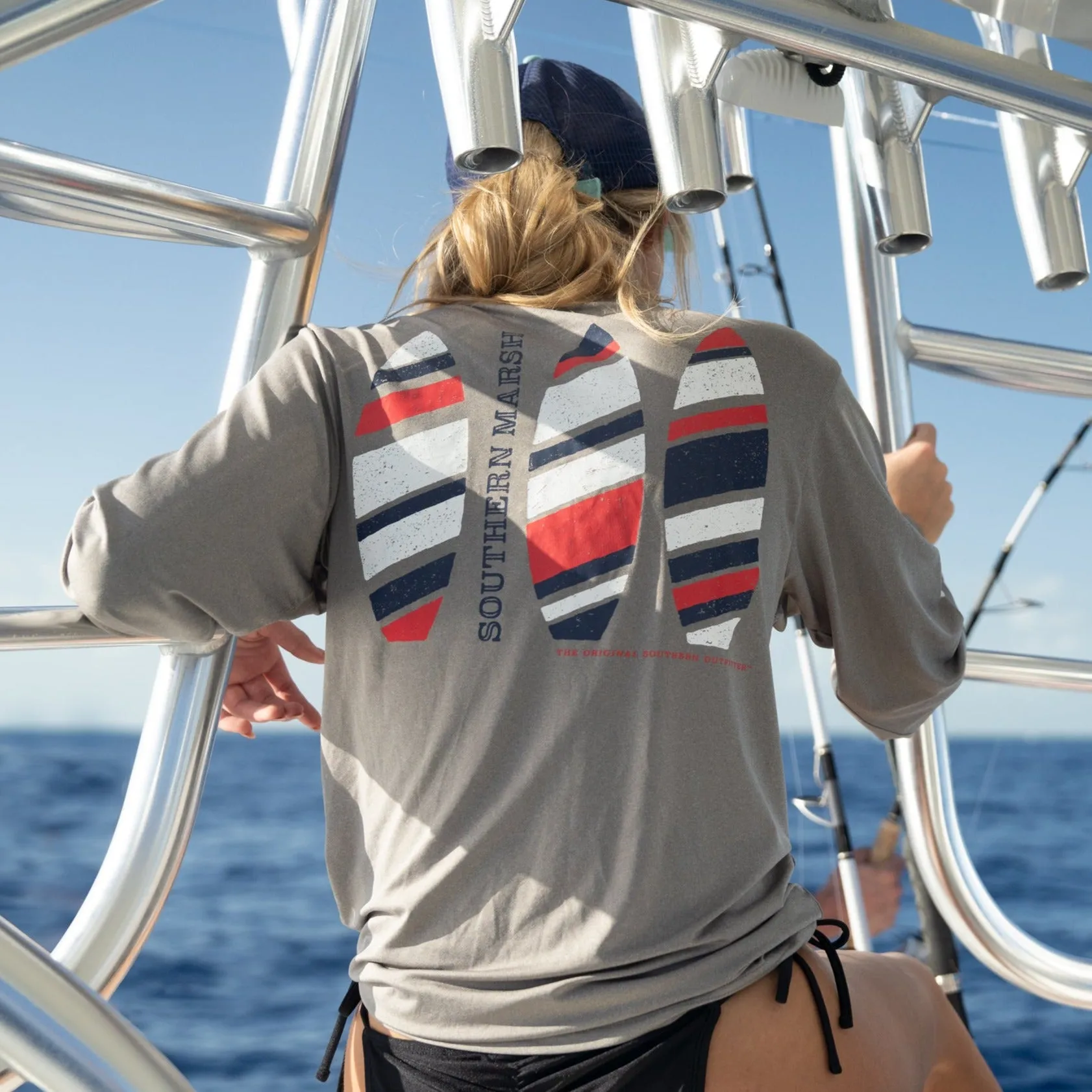 Southern Marsh 21 FieldTec™ Featherlight Tee - Surf Trio - Long Sleeve