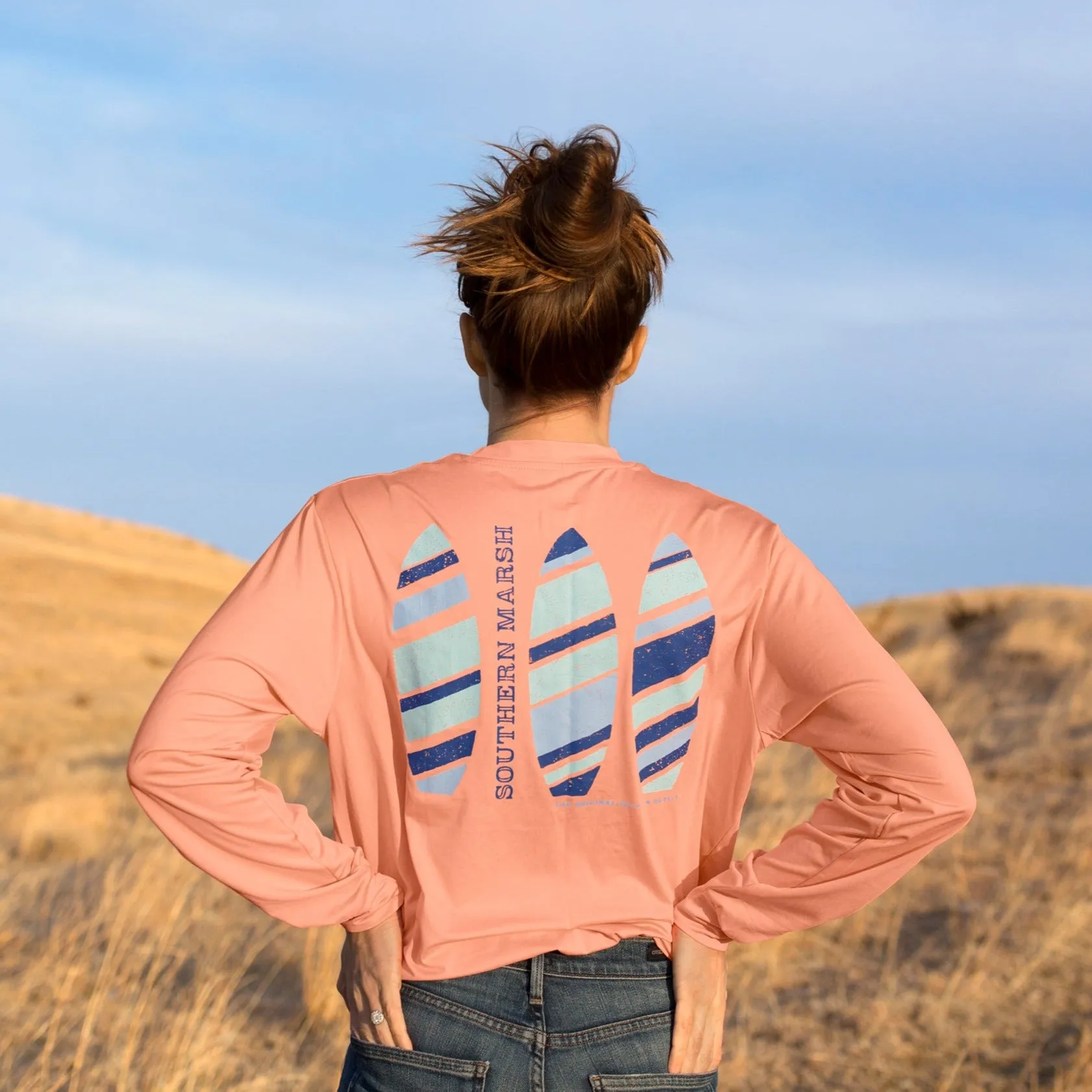 Southern Marsh 21 FieldTec™ Featherlight Tee - Surf Trio - Long Sleeve