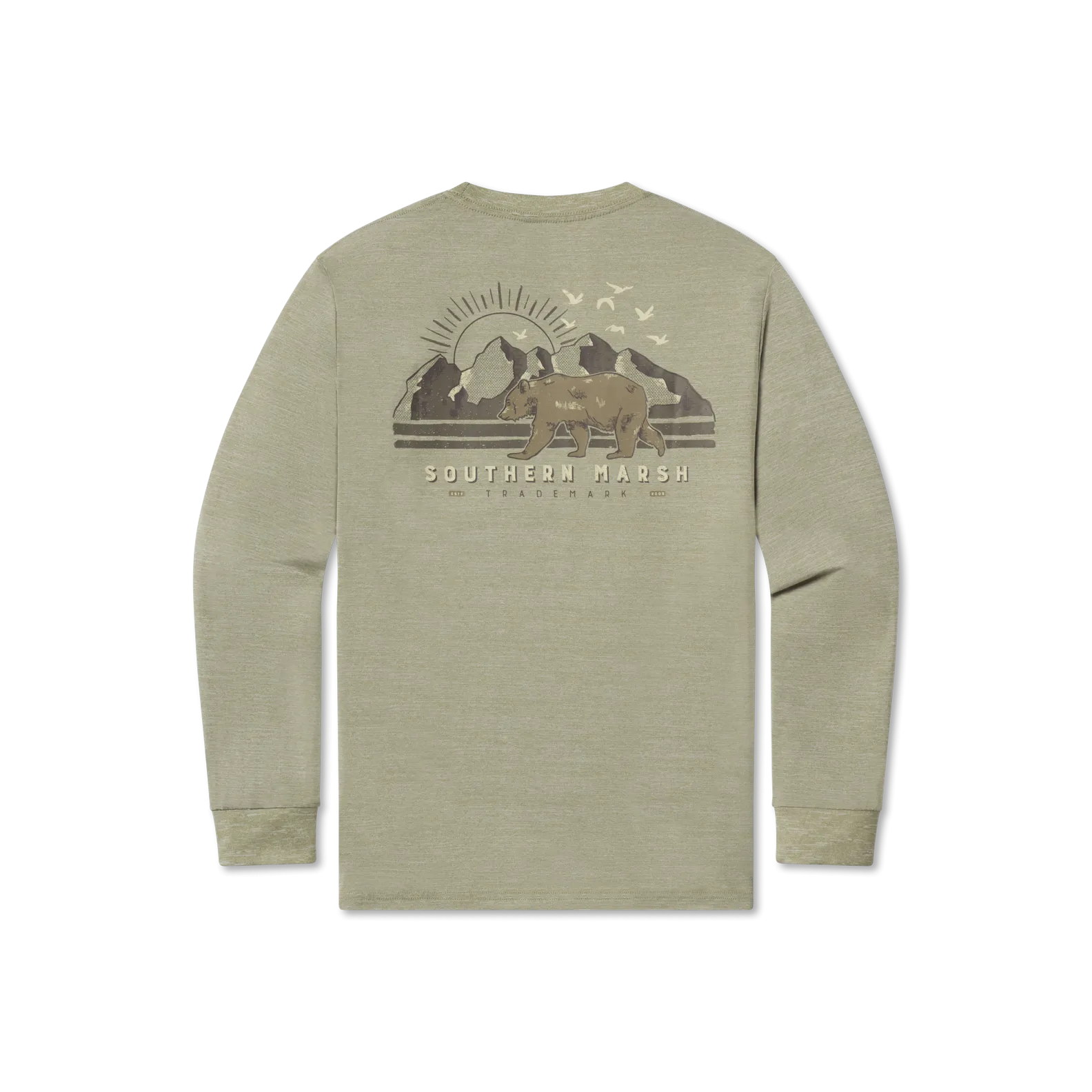 Southern Marsh 21 FieldTec™ Heathered Performance Tee - Bear - Long Sleeve