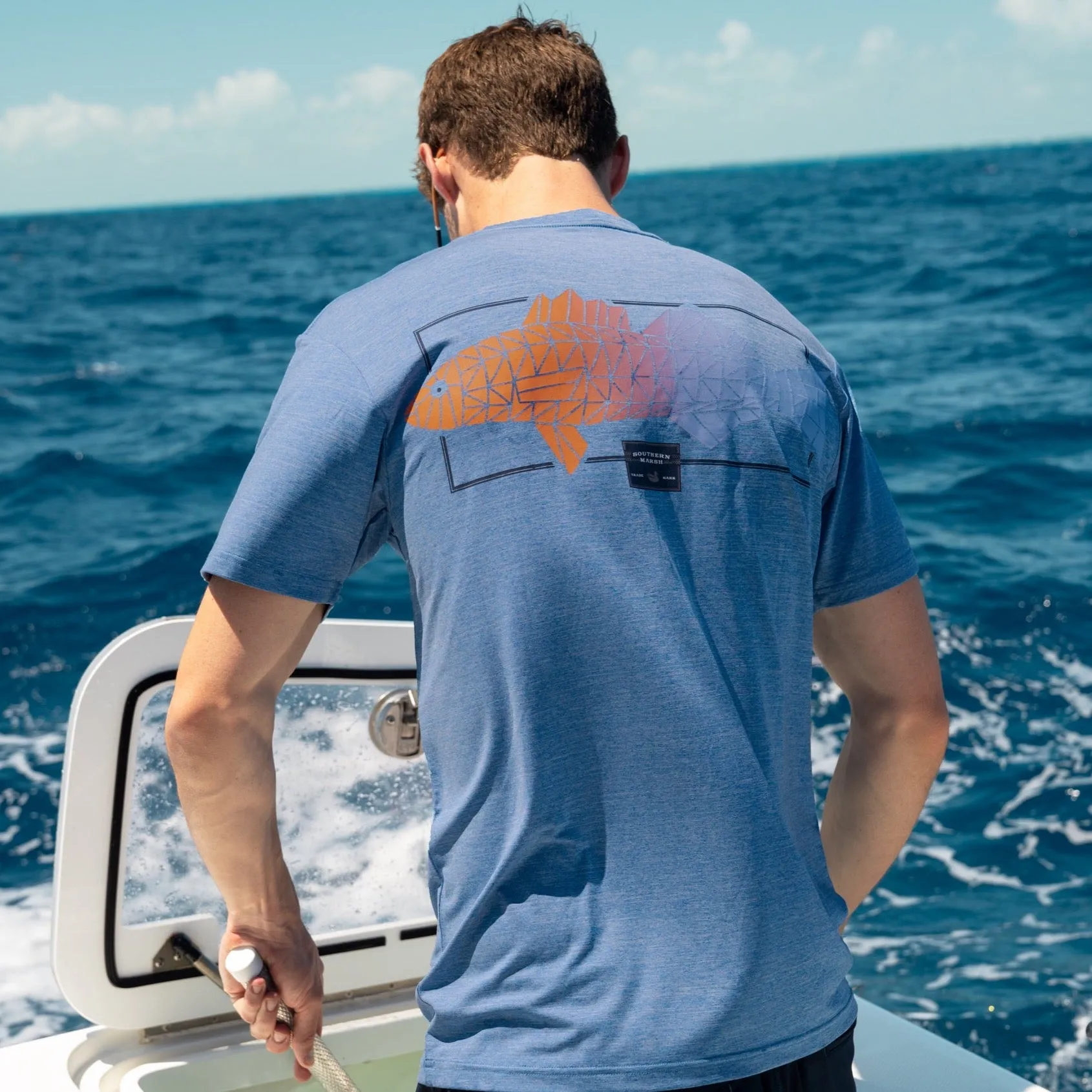 Southern Marsh 21 FieldTec™ Heathered Performance Tee - Gradient Scales