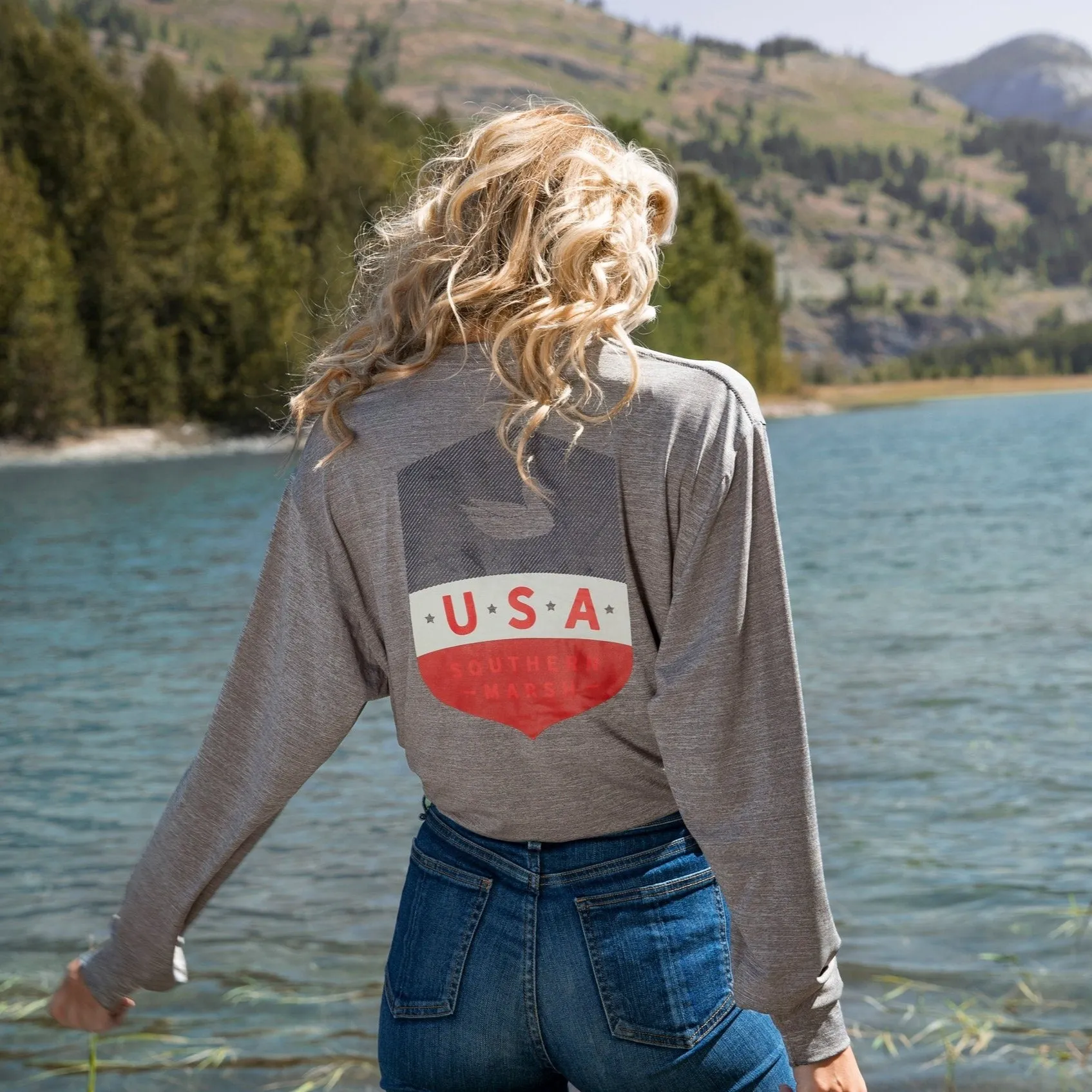 Southern Marsh 21 FieldTec™ Heathered Performance Tee - Liberty - Long Sleeve