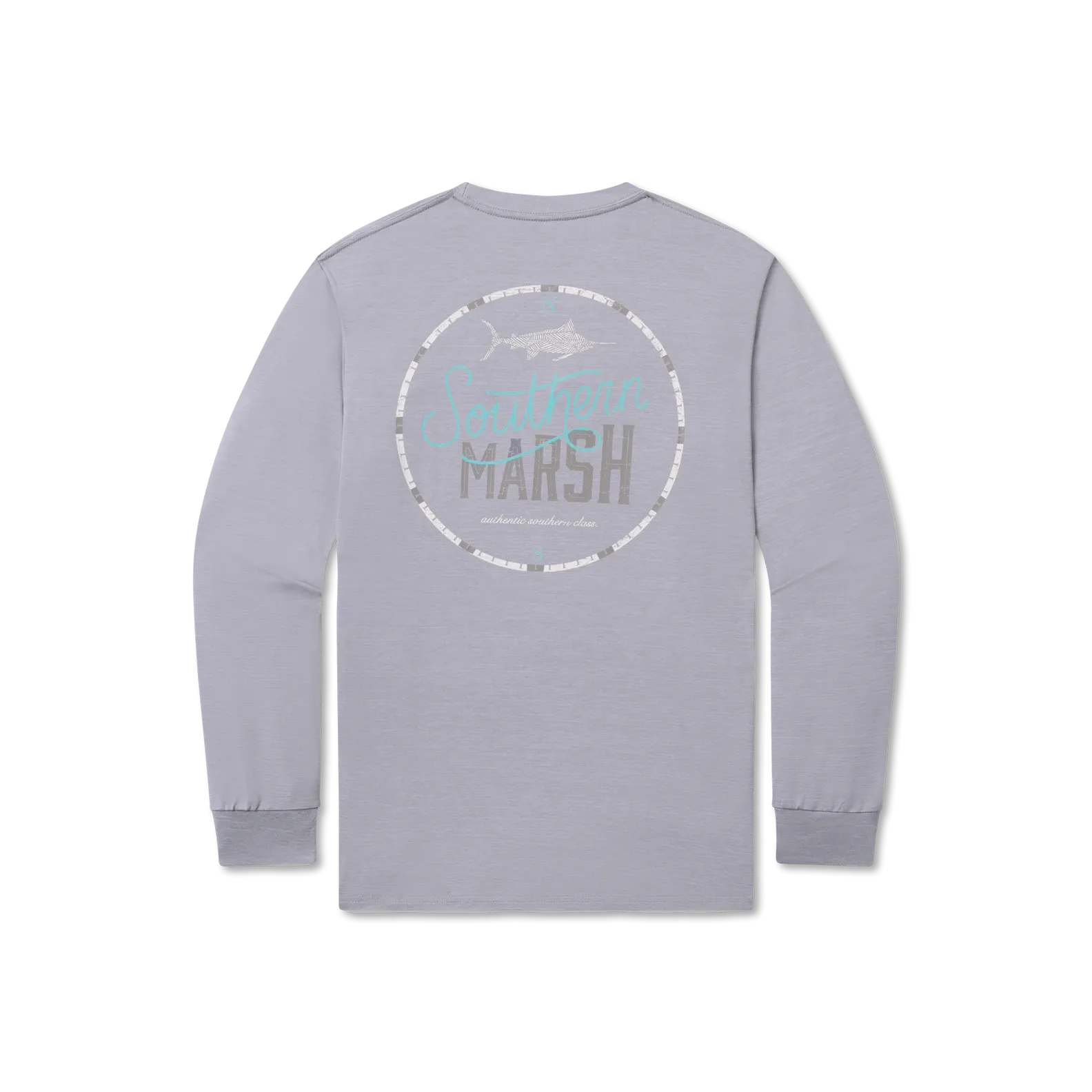 Southern Marsh 21 FieldTec™ Heathered Performance Tee - Marlin Time - Long Sleeve
