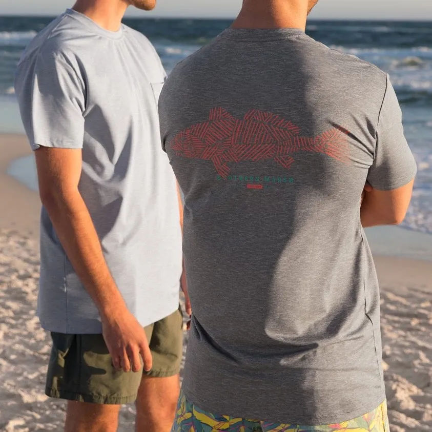Southern Marsh 21 FieldTec™ Heathered Performance Tee - Redfish
