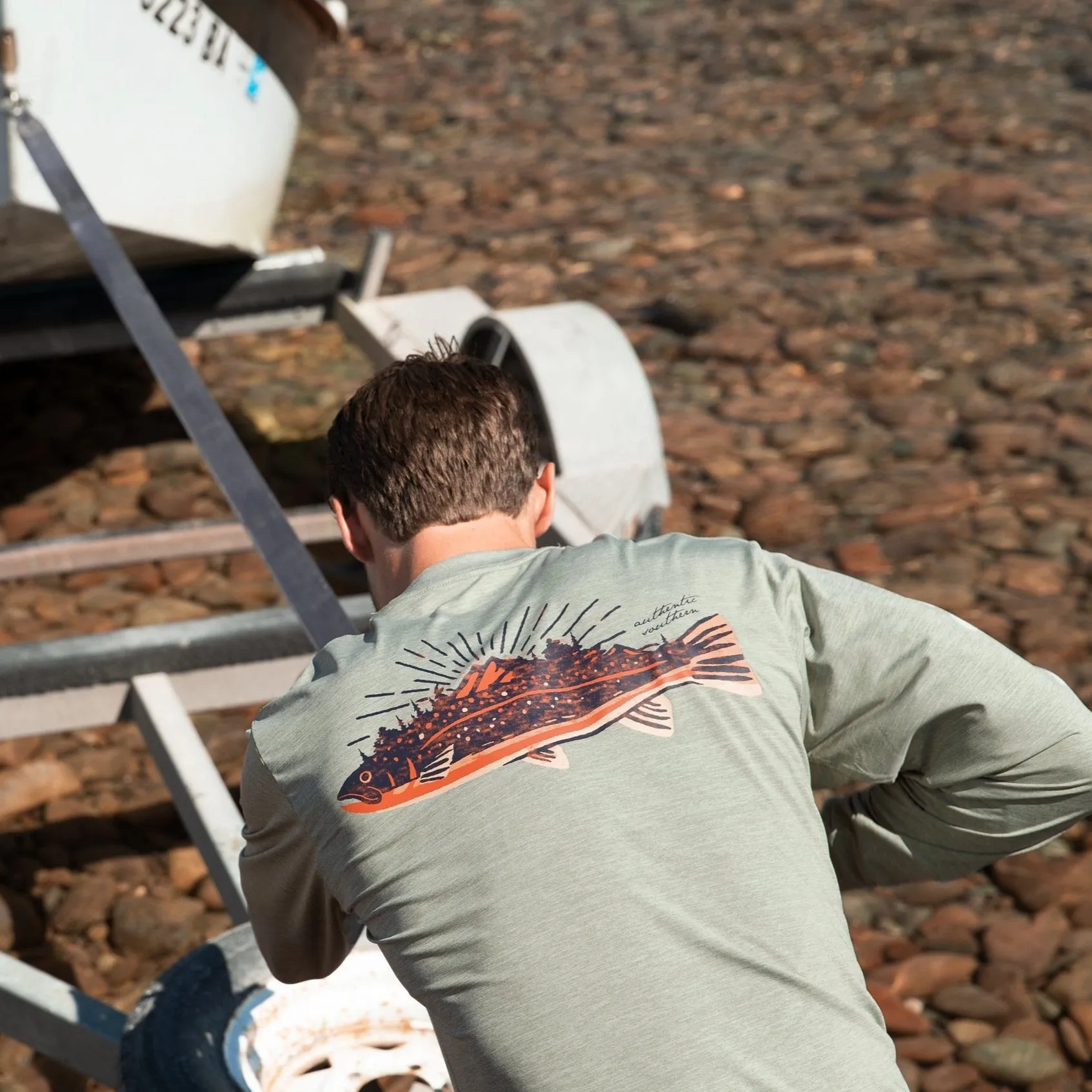 Southern Marsh 21 FieldTec™ Heathered Performance Tee - Speckled Sunset - Long Sleeve