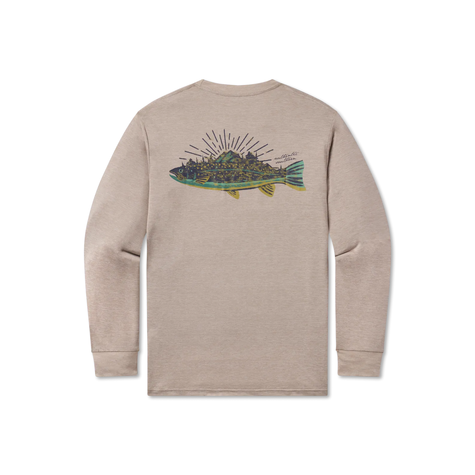 Southern Marsh 21 FieldTec™ Heathered Performance Tee - Speckled Sunset - Long Sleeve