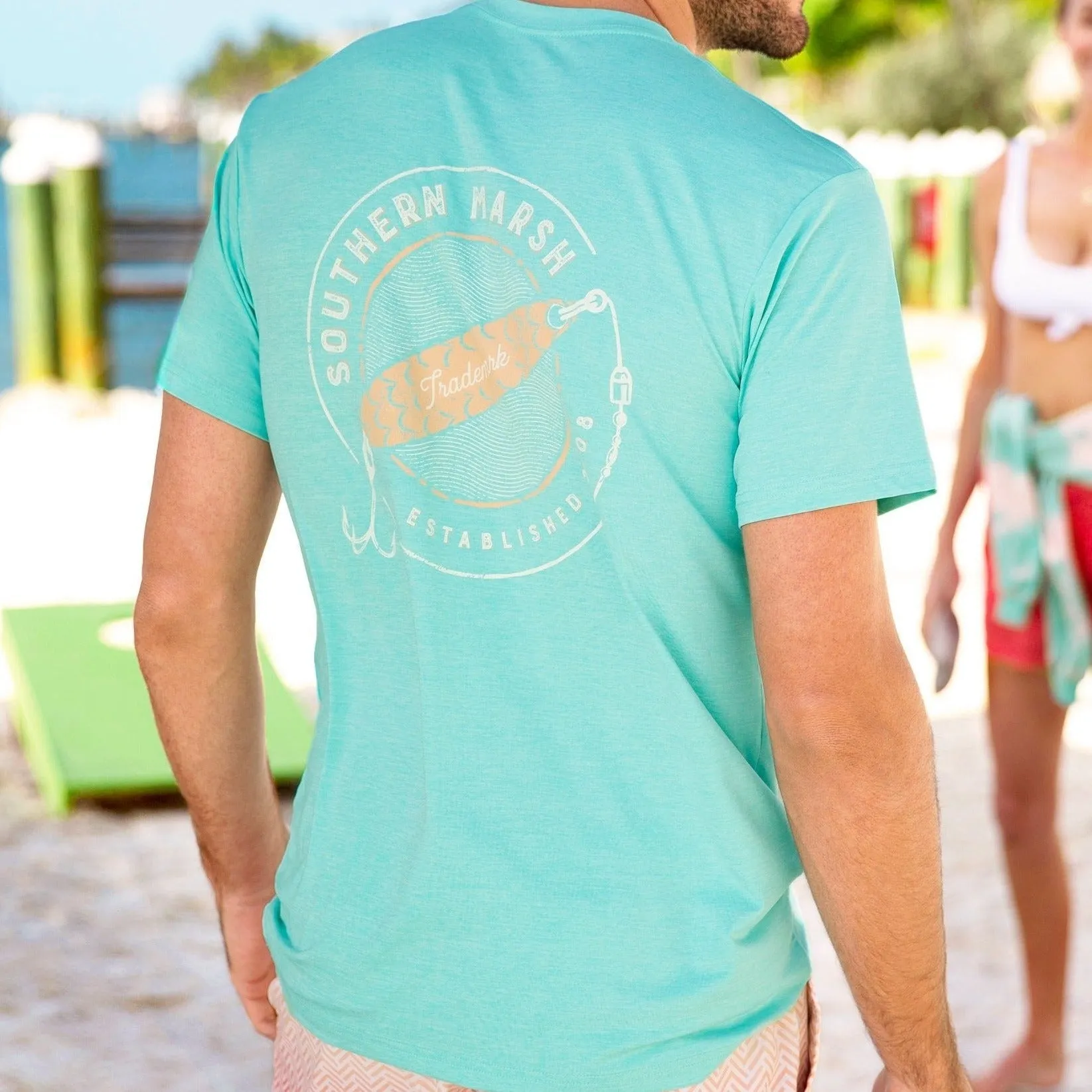 Southern Marsh 21 FieldTec™ Heathered Performance Tee - Spoon