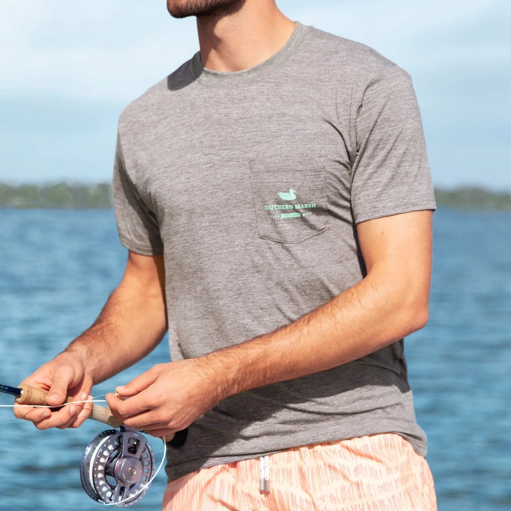 Southern Marsh 21 FieldTec™ Heathered Performance Tee - Spoon