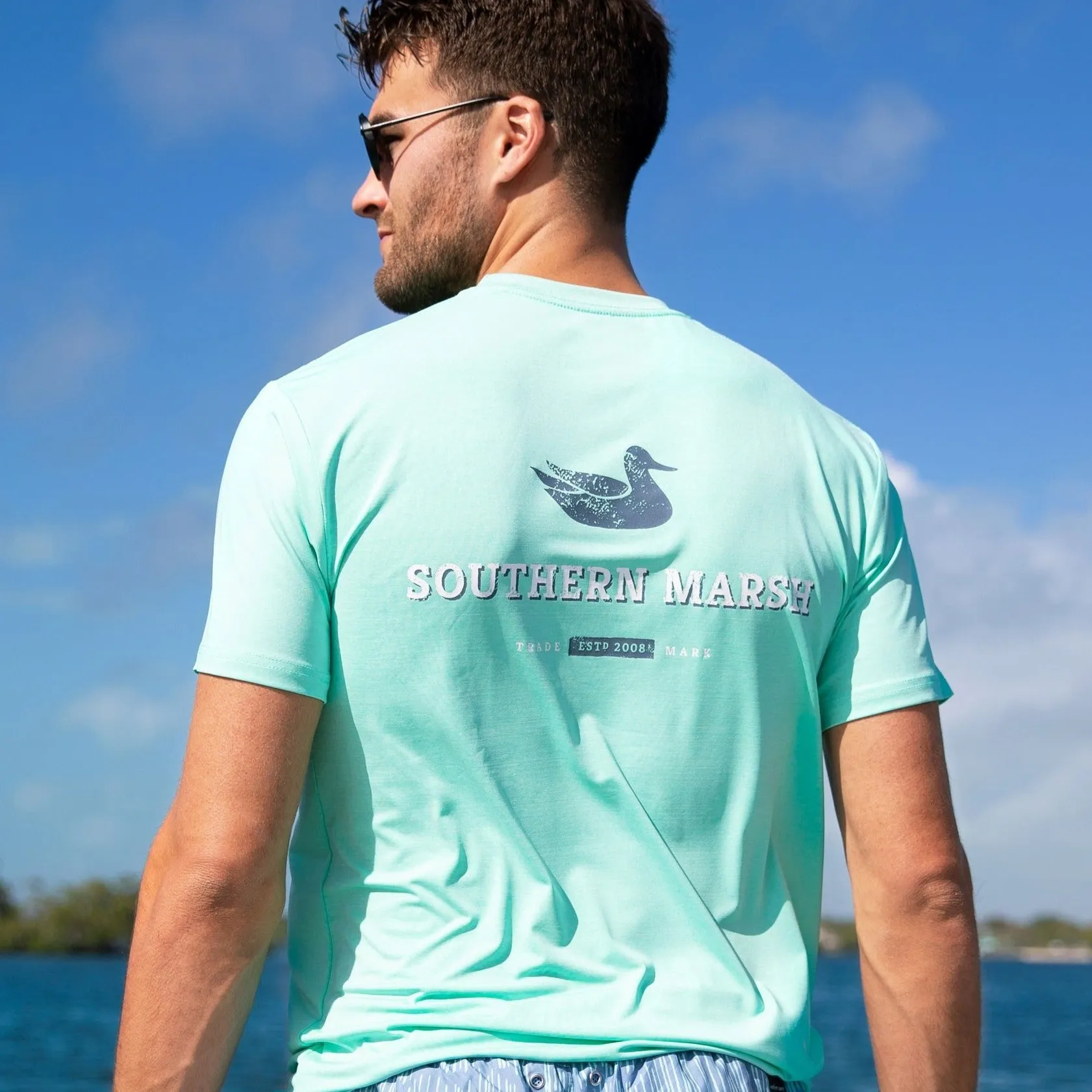 Southern Marsh 21 FieldTec™ Heathered Performance Tee - Trademark