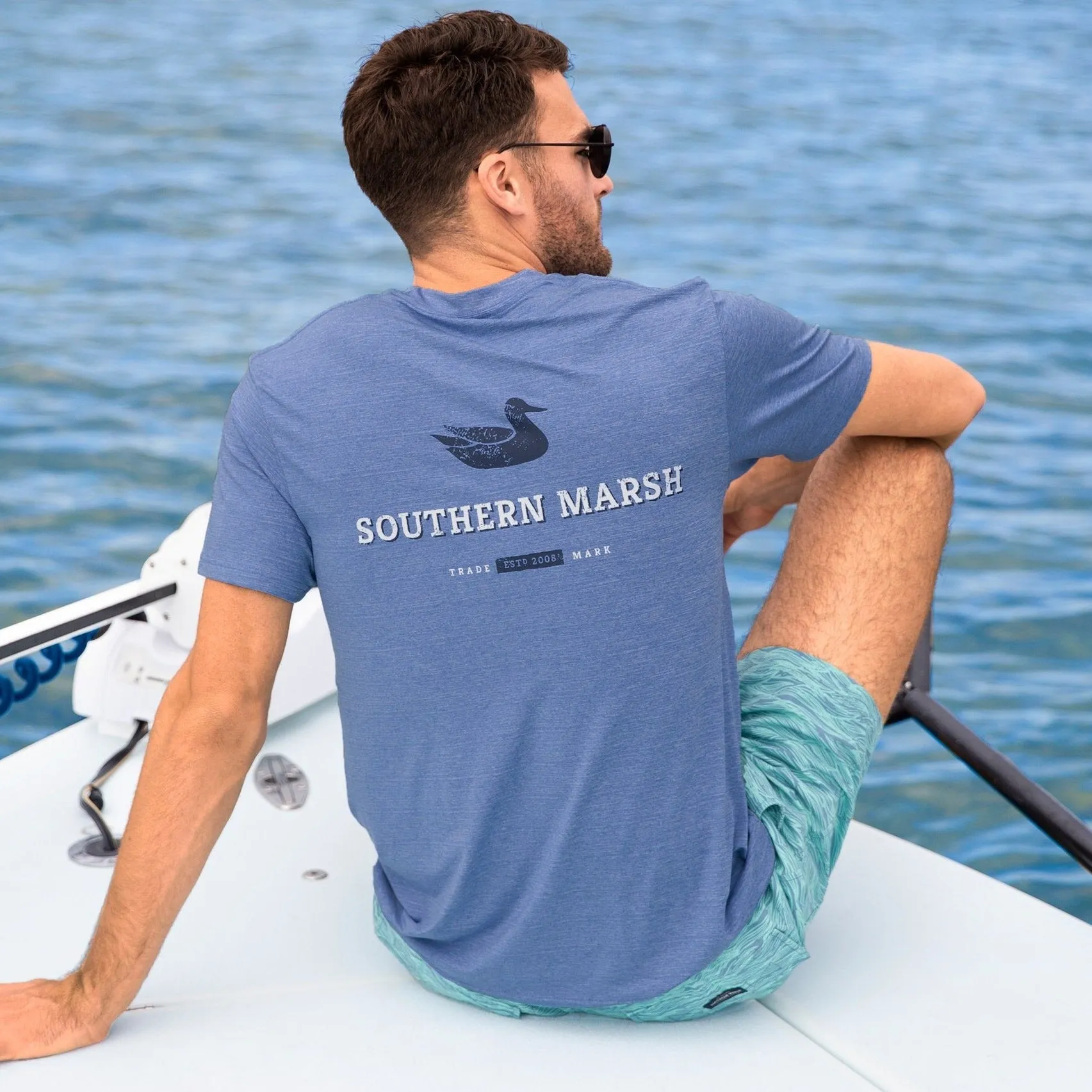 Southern Marsh 21 FieldTec™ Heathered Performance Tee - Trademark