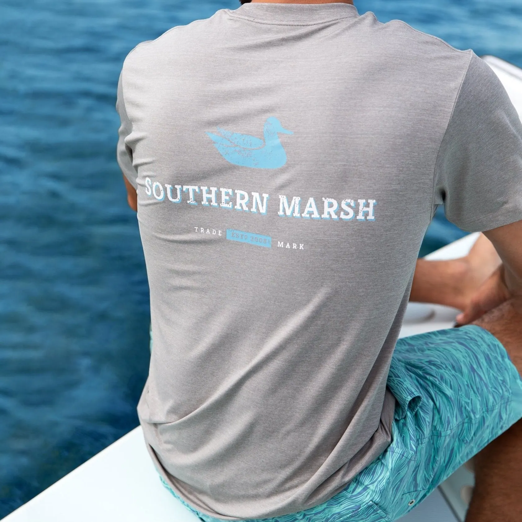 Southern Marsh 21 FieldTec™ Heathered Performance Tee - Trademark