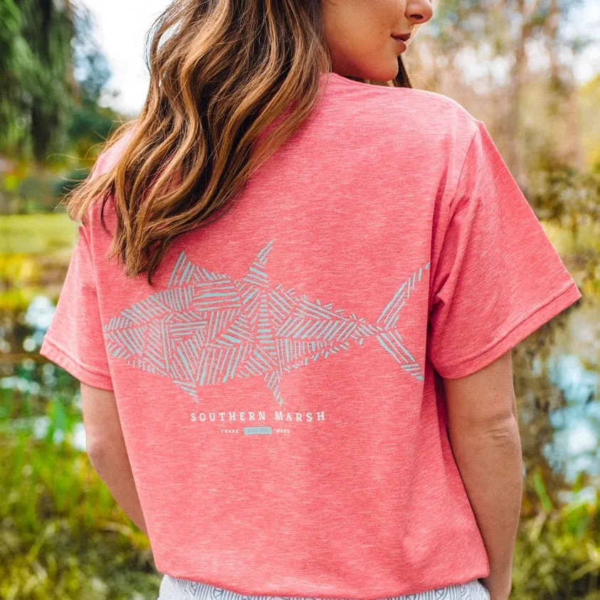 Southern Marsh 21 FieldTec™ Heathered Performance Tee - Tuna