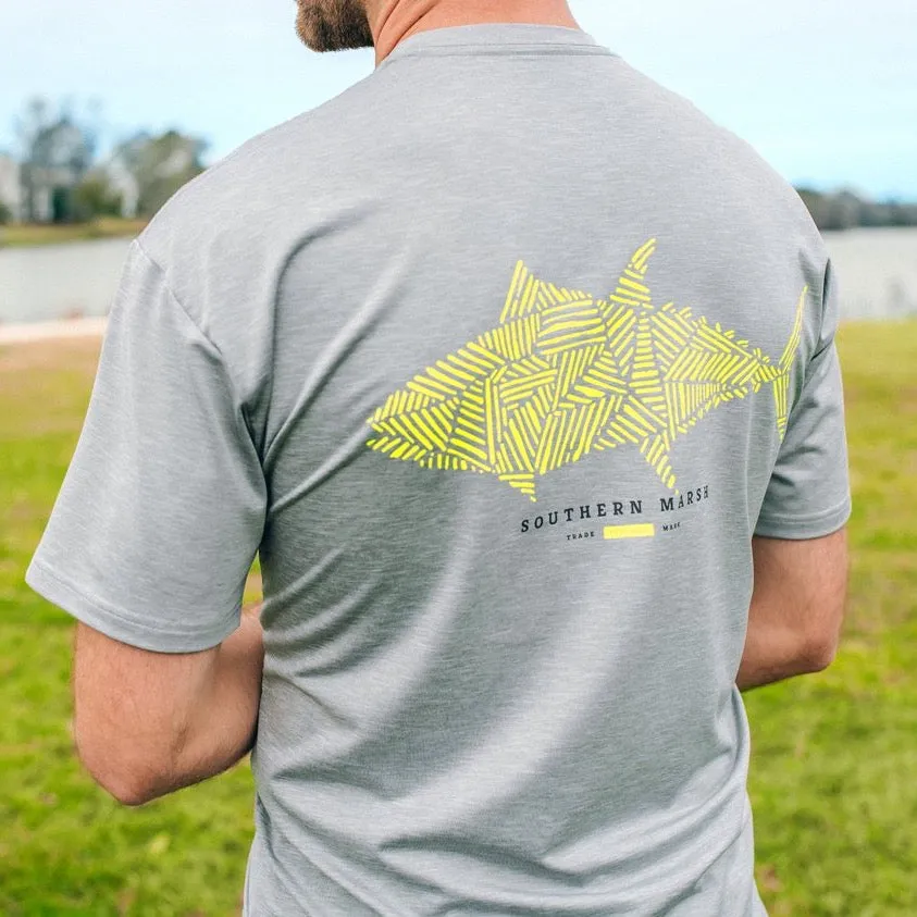 Southern Marsh 21 FieldTec™ Heathered Performance Tee - Tuna