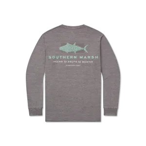 Southern Marsh 21 FieldTec™ Heathered Tee - Made in the Gulf - Tuna - Long Sleeve