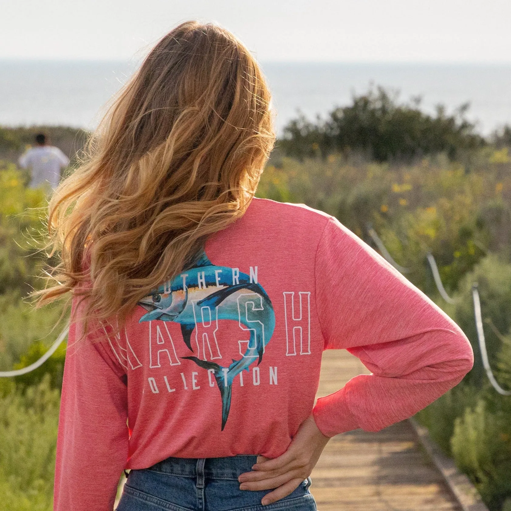 Southern Marsh 21 FieldTec™ Heathered Tee - Swordfish - Long Sleeve
