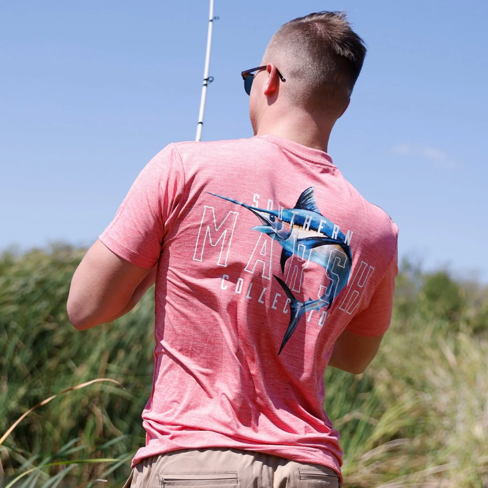 Southern Marsh 21 FieldTec™ Heathered Tee - Swordfish