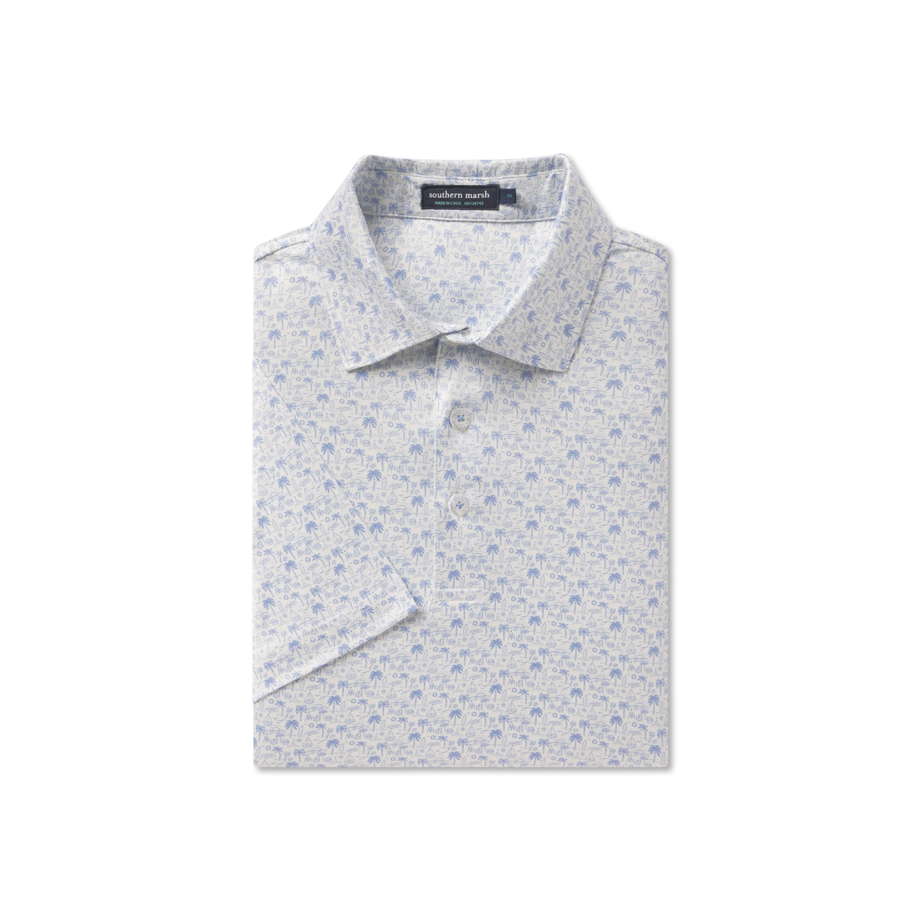 Southern Marsh 21 Flyline Performance Polo - Summertime Blues