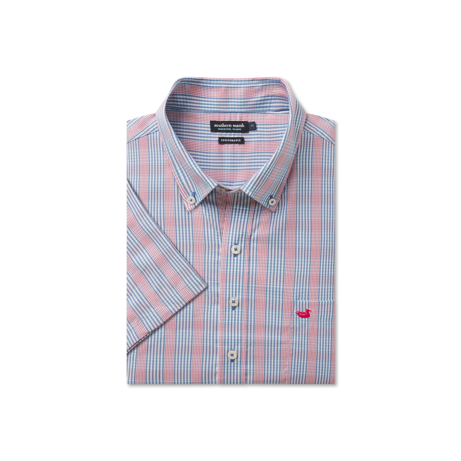 Southern Marsh 21 Franklin Performance Gingham Dress Shirt - Short Sleeve
