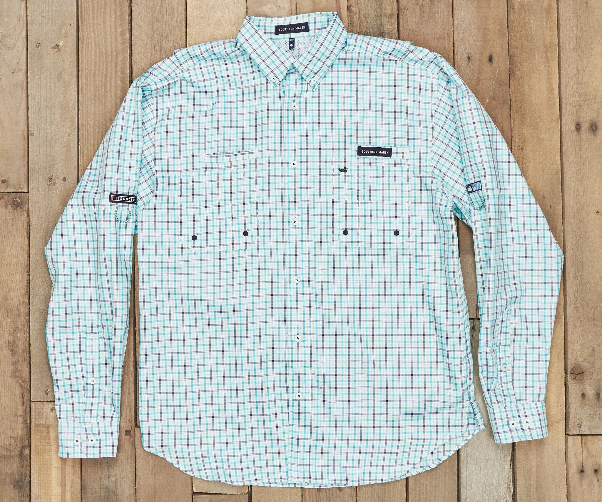 Southern Marsh 21 Harbor Cay Fishing Shirt - Abaco Grid