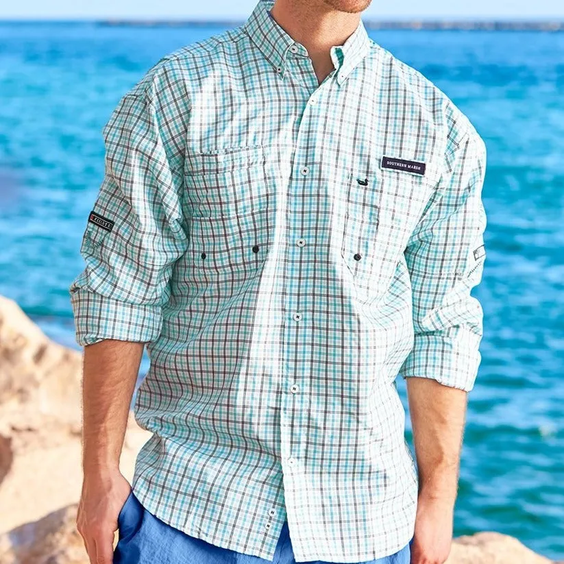 Southern Marsh 21 Harbor Cay Fishing Shirt - Abaco Grid