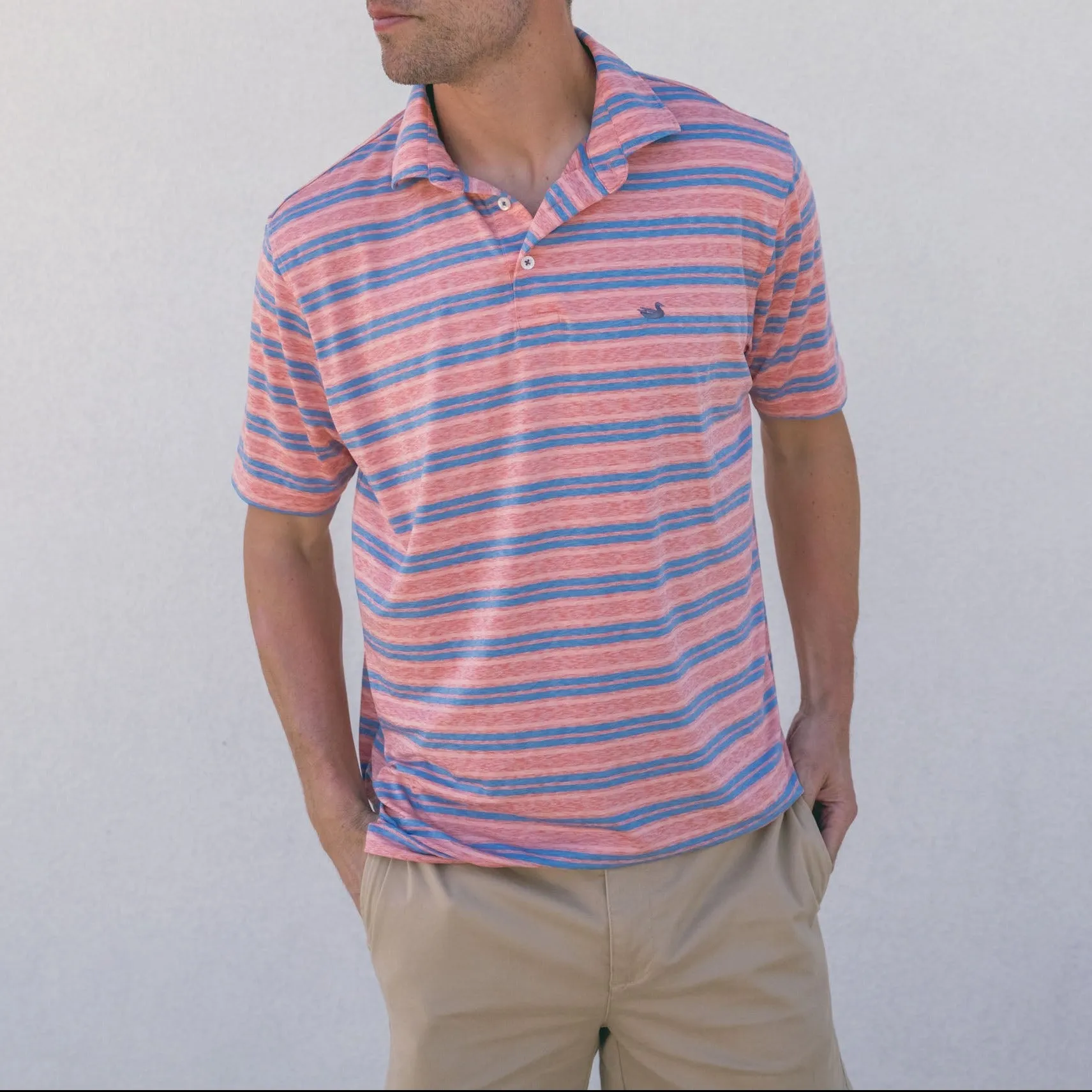 Southern Marsh 21 Havana Performance Polo - Zapata Stripe