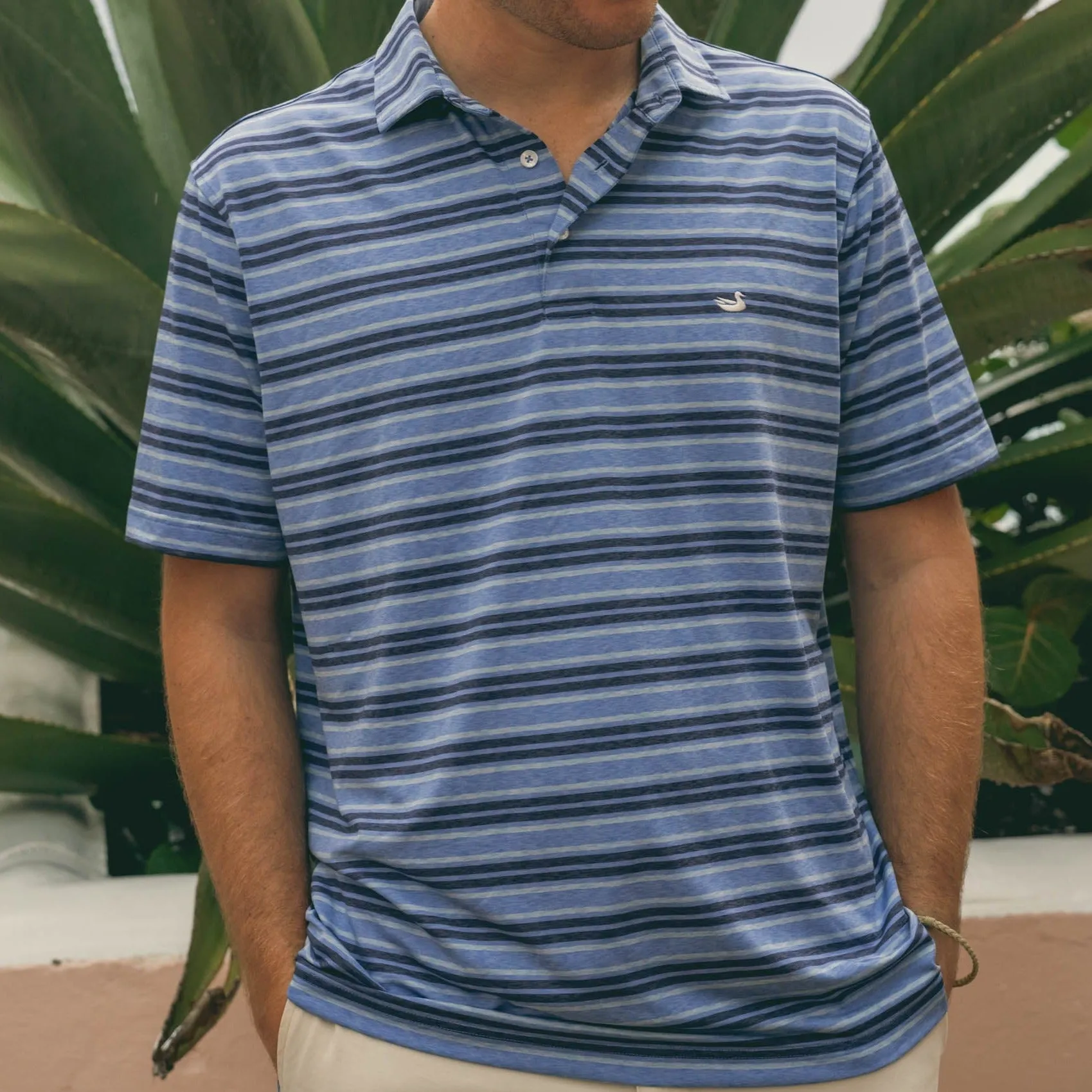 Southern Marsh 21 Havana Performance Polo - Zapata Stripe