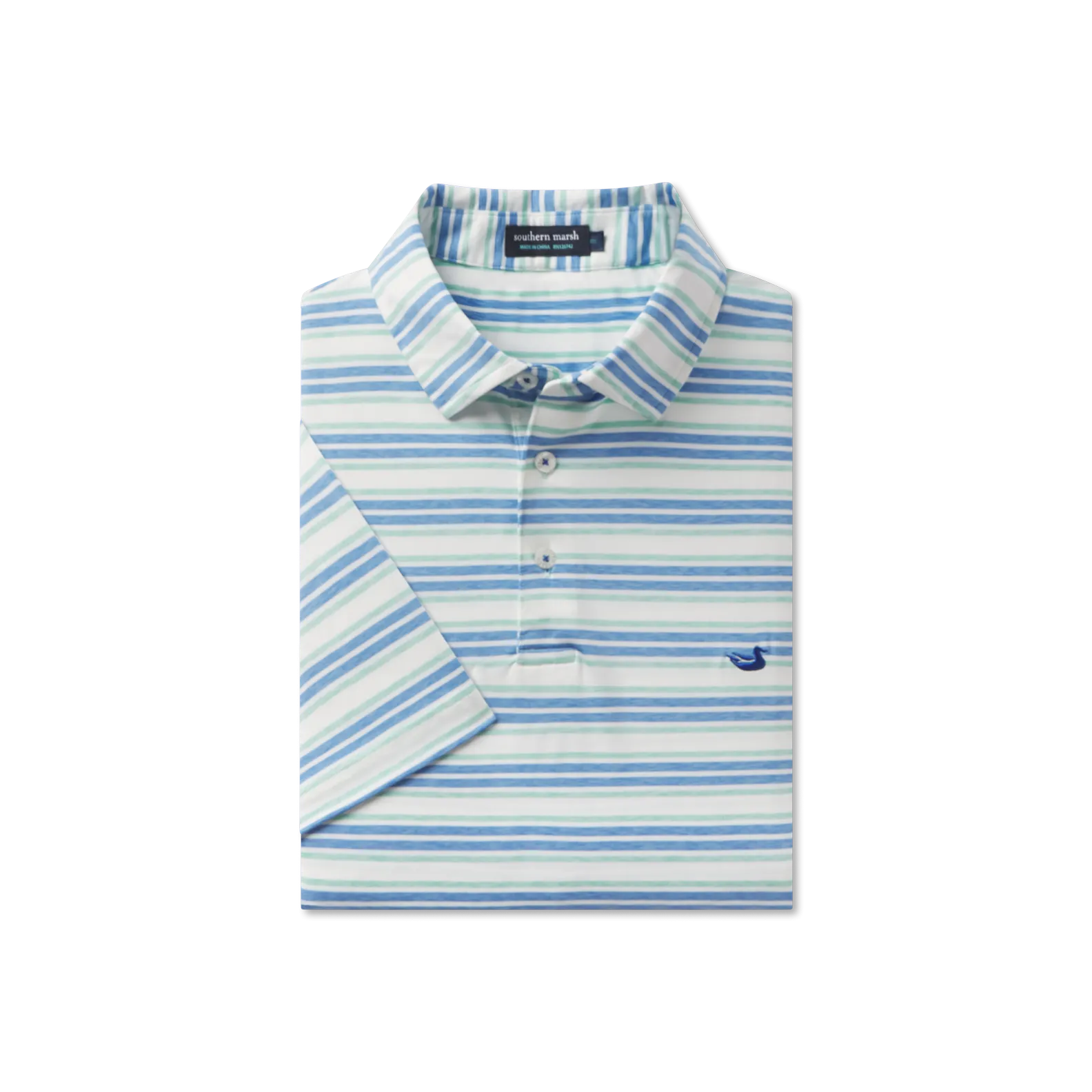 Southern Marsh 21 Havana Performance Polo - Zapata Stripe