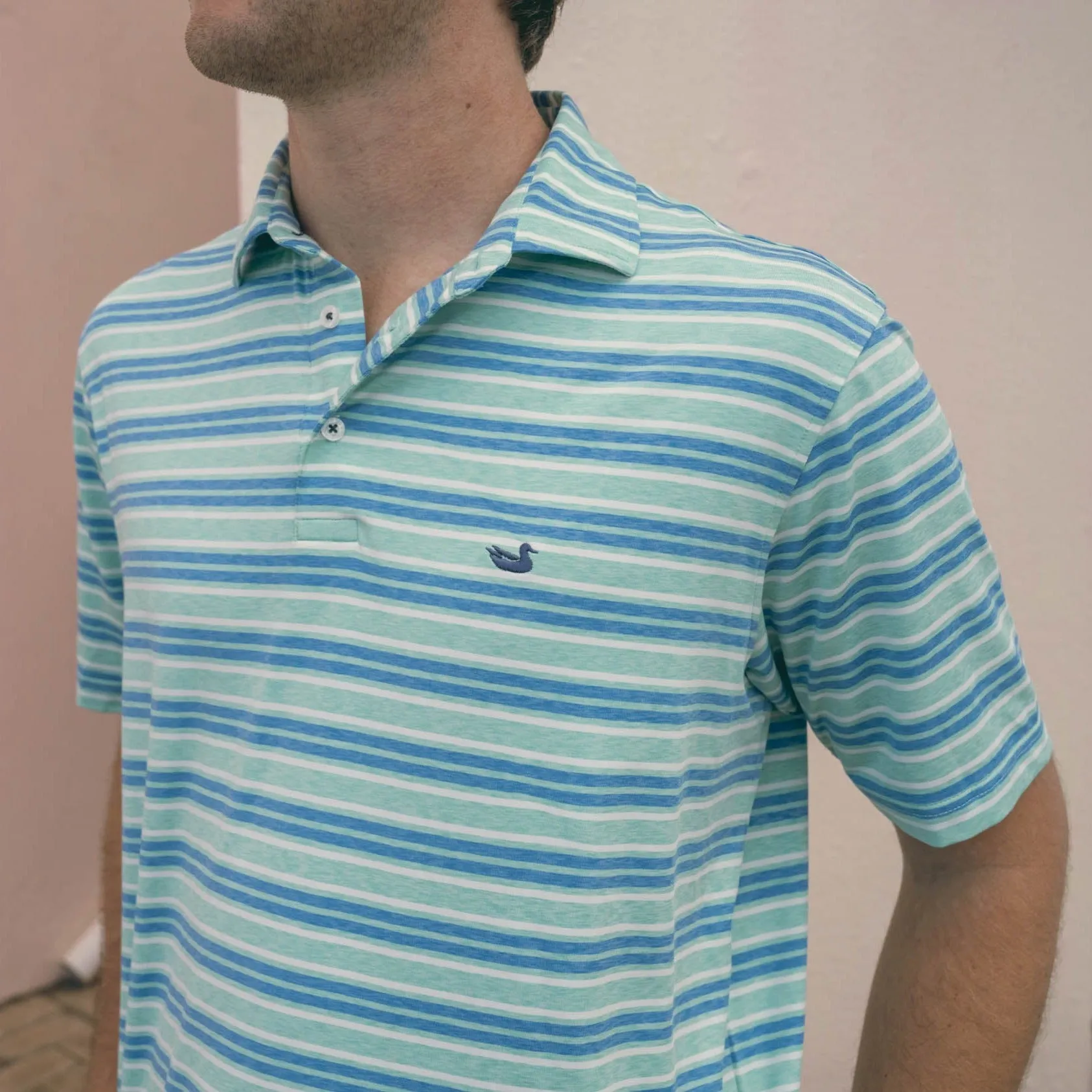 Southern Marsh 21 Havana Performance Polo - Zapata Stripe