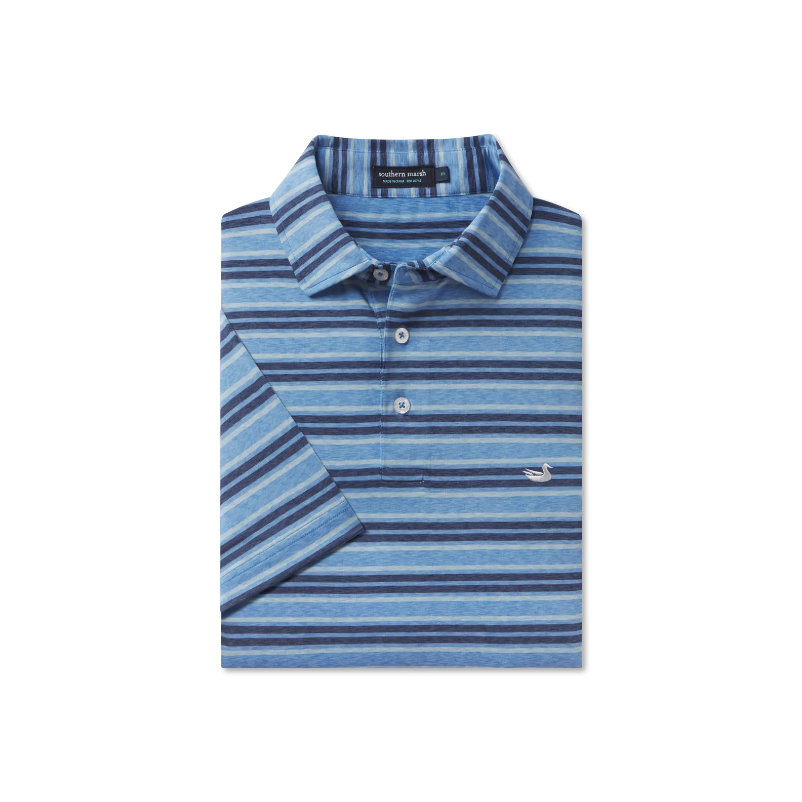 Southern Marsh 21 Havana Performance Polo - Zapata Stripe