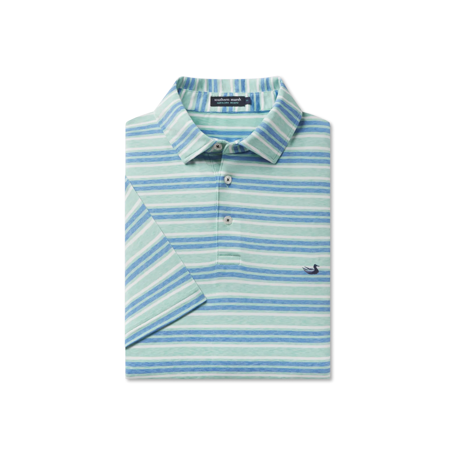 Southern Marsh 21 Havana Performance Polo - Zapata Stripe