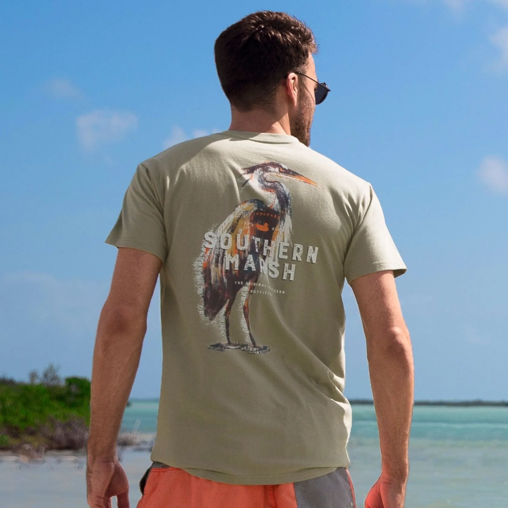 Southern Marsh 21 Impressions Tee - Heron