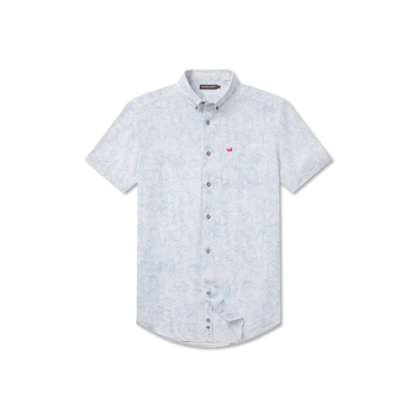 Southern Marsh 21 Island Linen Shirt - Flamingos