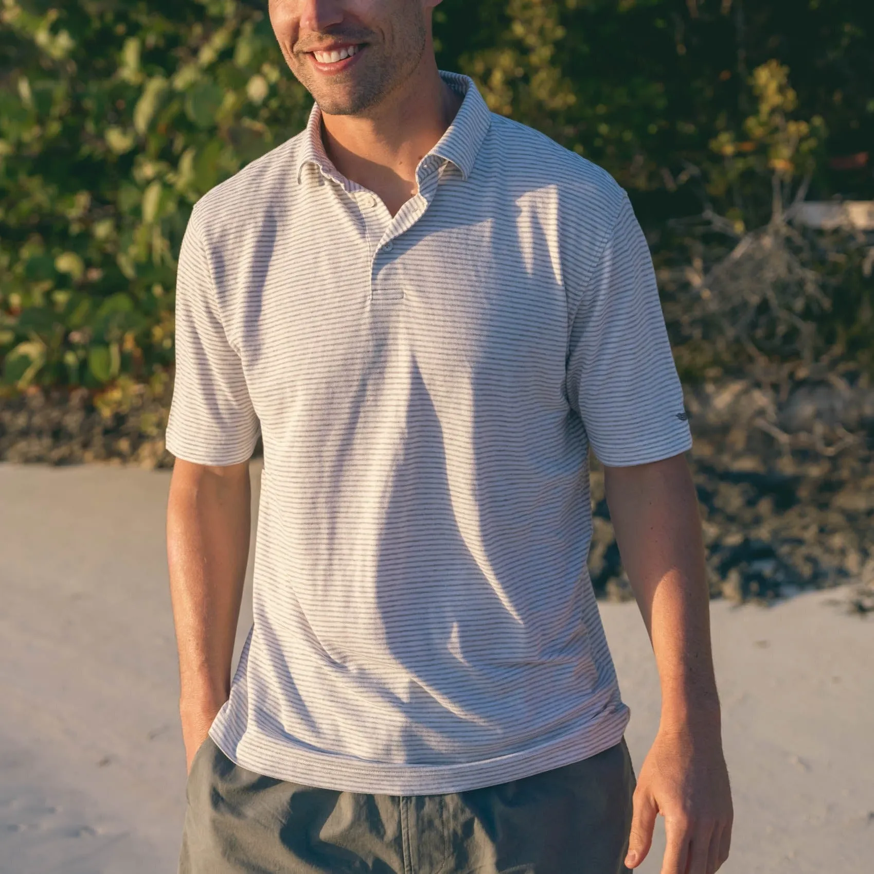 Southern Marsh 21 MarshLUX Mangrove Stripe Pique Polo