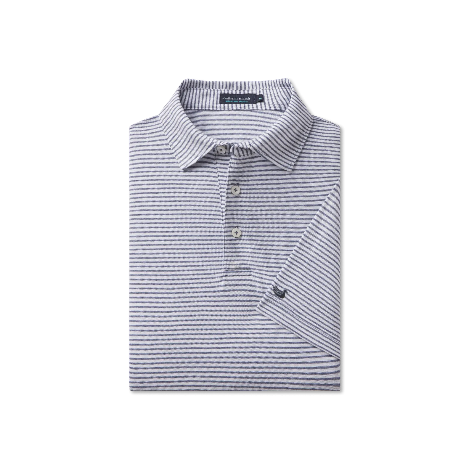 Southern Marsh 21 MarshLUX Mangrove Stripe Pique Polo