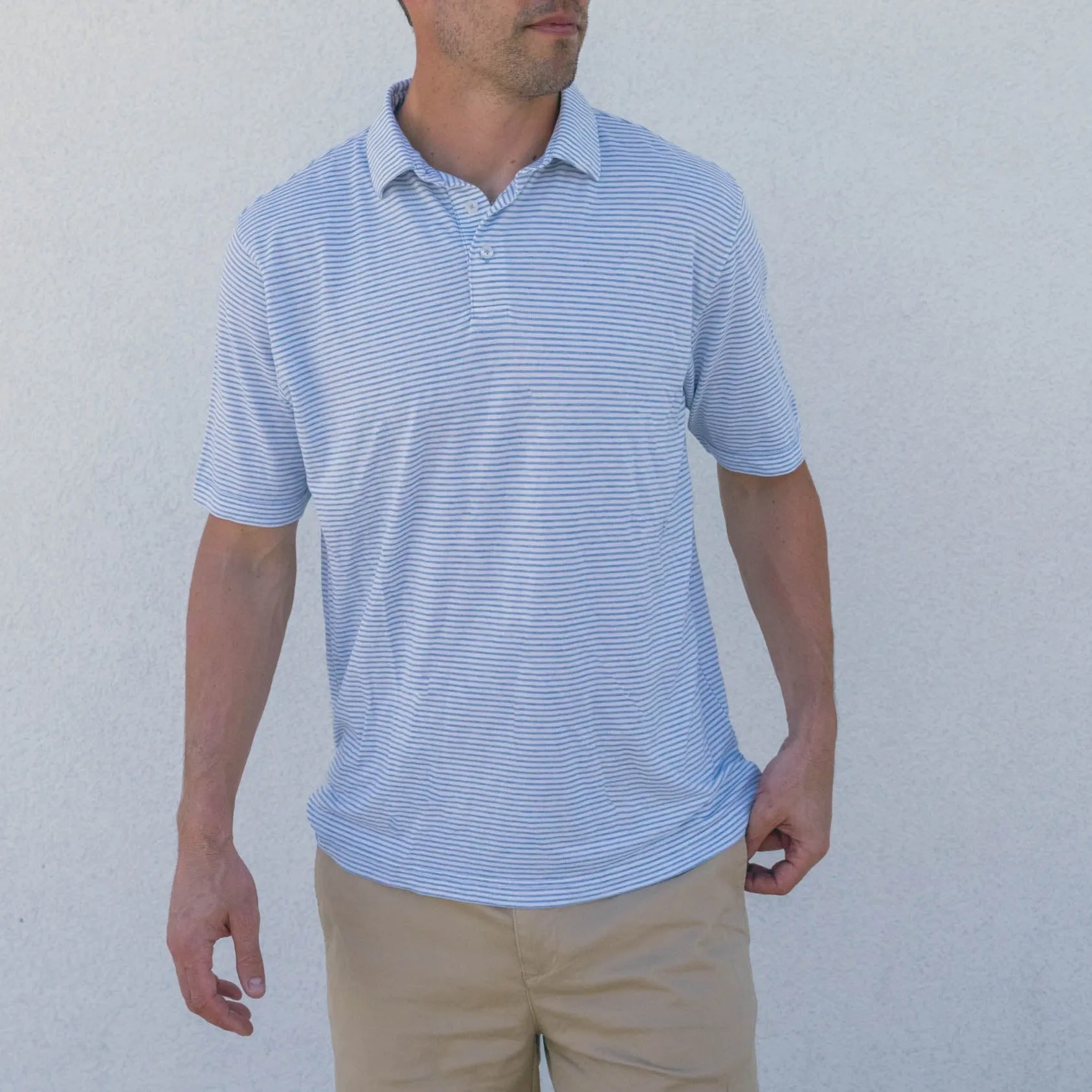 Southern Marsh 21 MarshLUX Mangrove Stripe Pique Polo