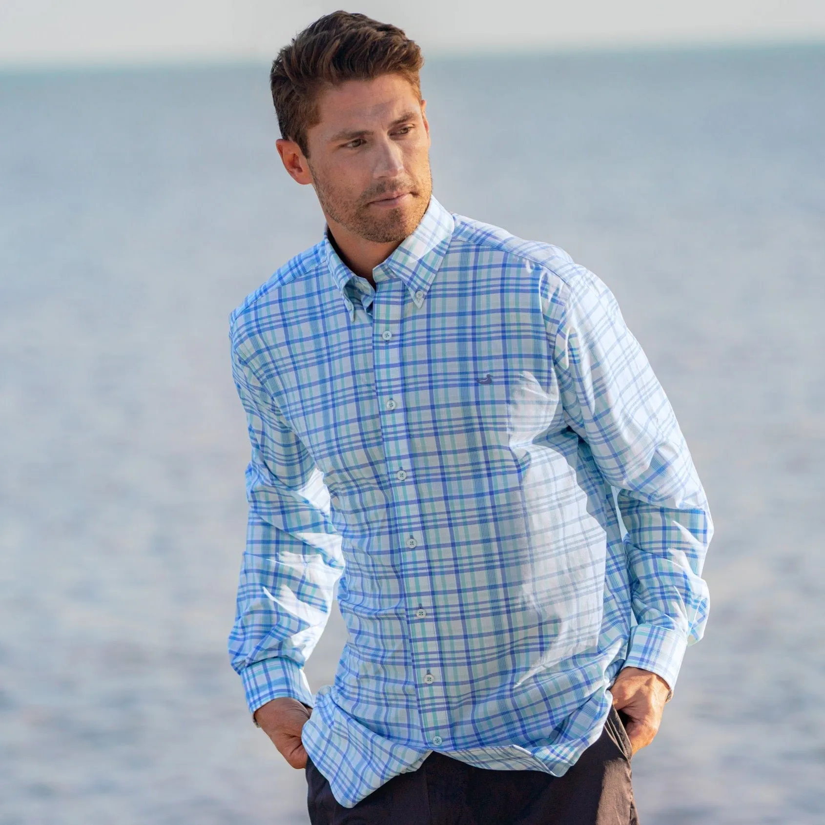 Southern Marsh 21 Nassau Performance Plaid Dress Shirt