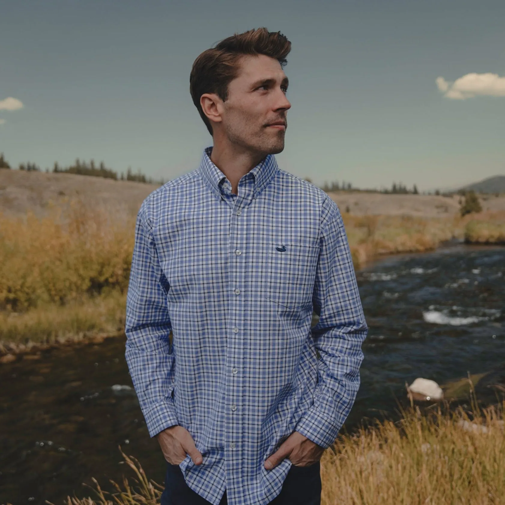 Southern Marsh 21 Oak Grove Washed Gingham Dress Shirt