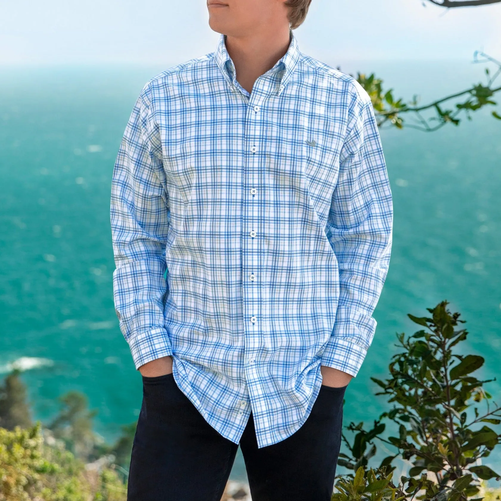 Southern Marsh 21 Putnam Performance Windowpane Dress Shirt