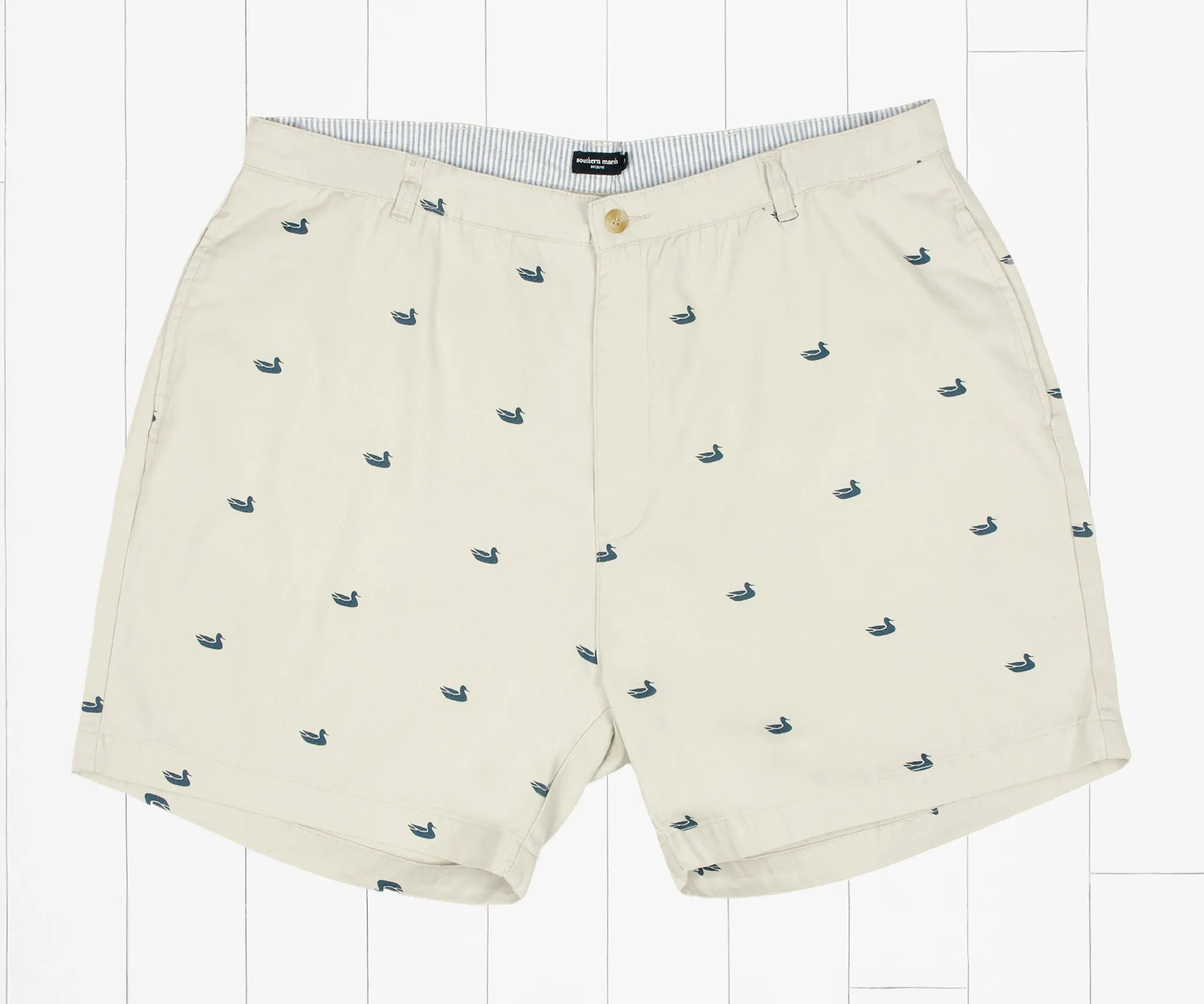 Southern Marsh 21 Regatta Short with Printed Ducks - 6in. Flat