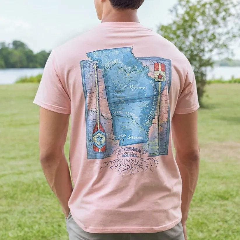 Southern Marsh 21 River Route Collection Tee - Arkansas & Missouri