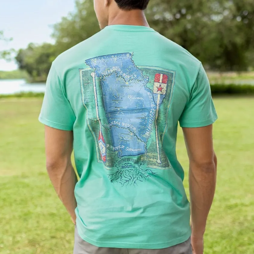 Southern Marsh 21 River Route Collection Tee - Arkansas & Missouri