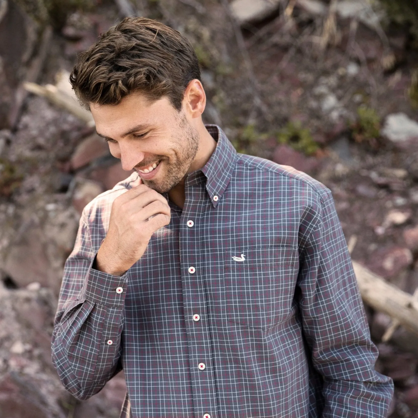 Southern Marsh 21 Sabine Washed Check Dress Shirt