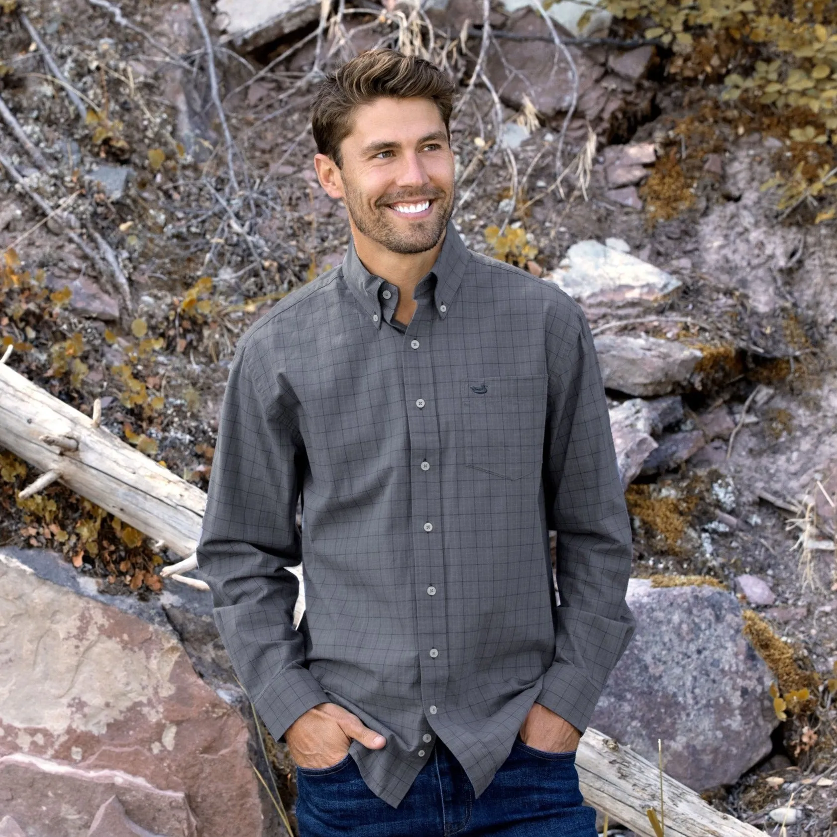 Southern Marsh 21 Sabine Washed Check Dress Shirt