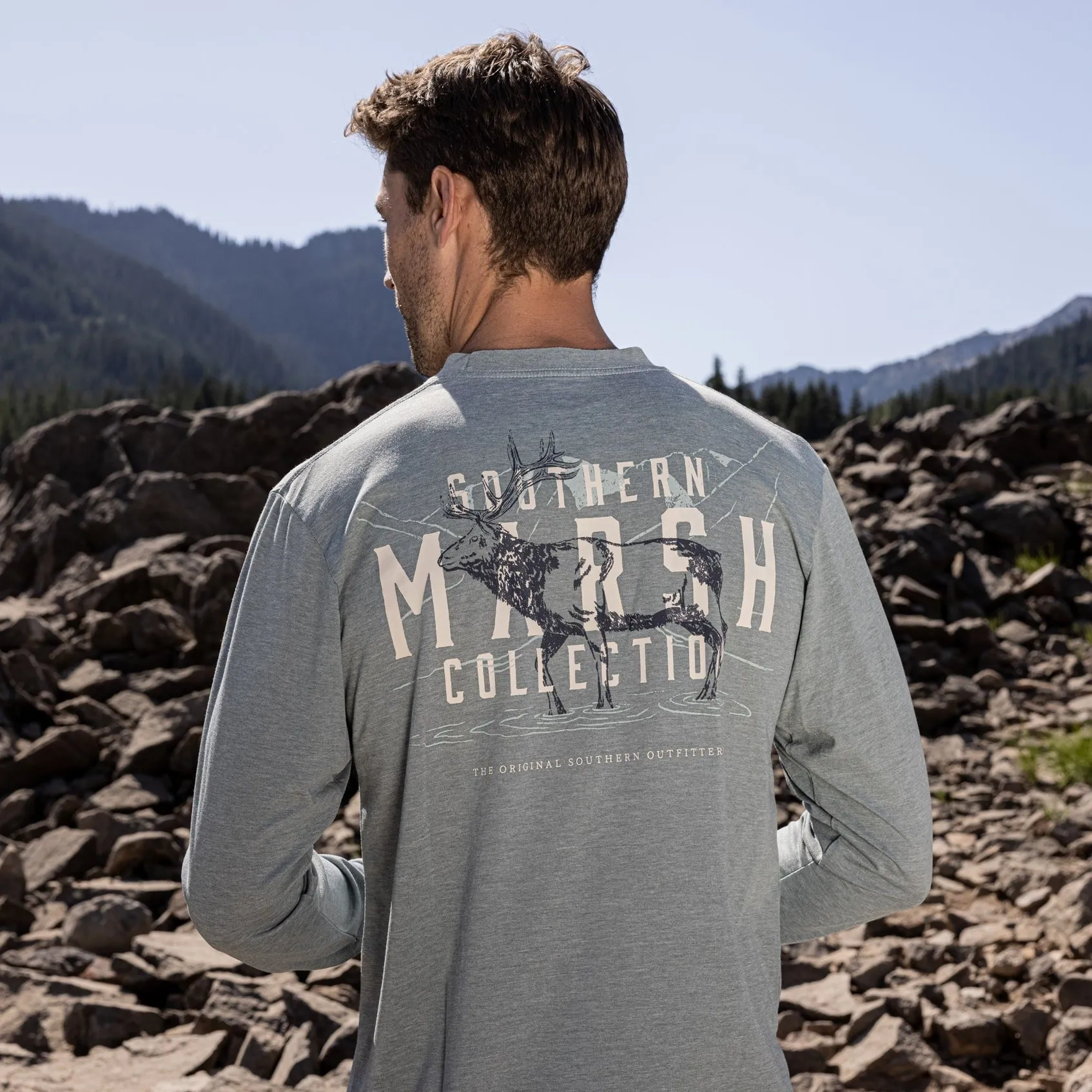 Southern Marsh 21 SEAWASH™ Tee - Etched Elk - Long Sleeve