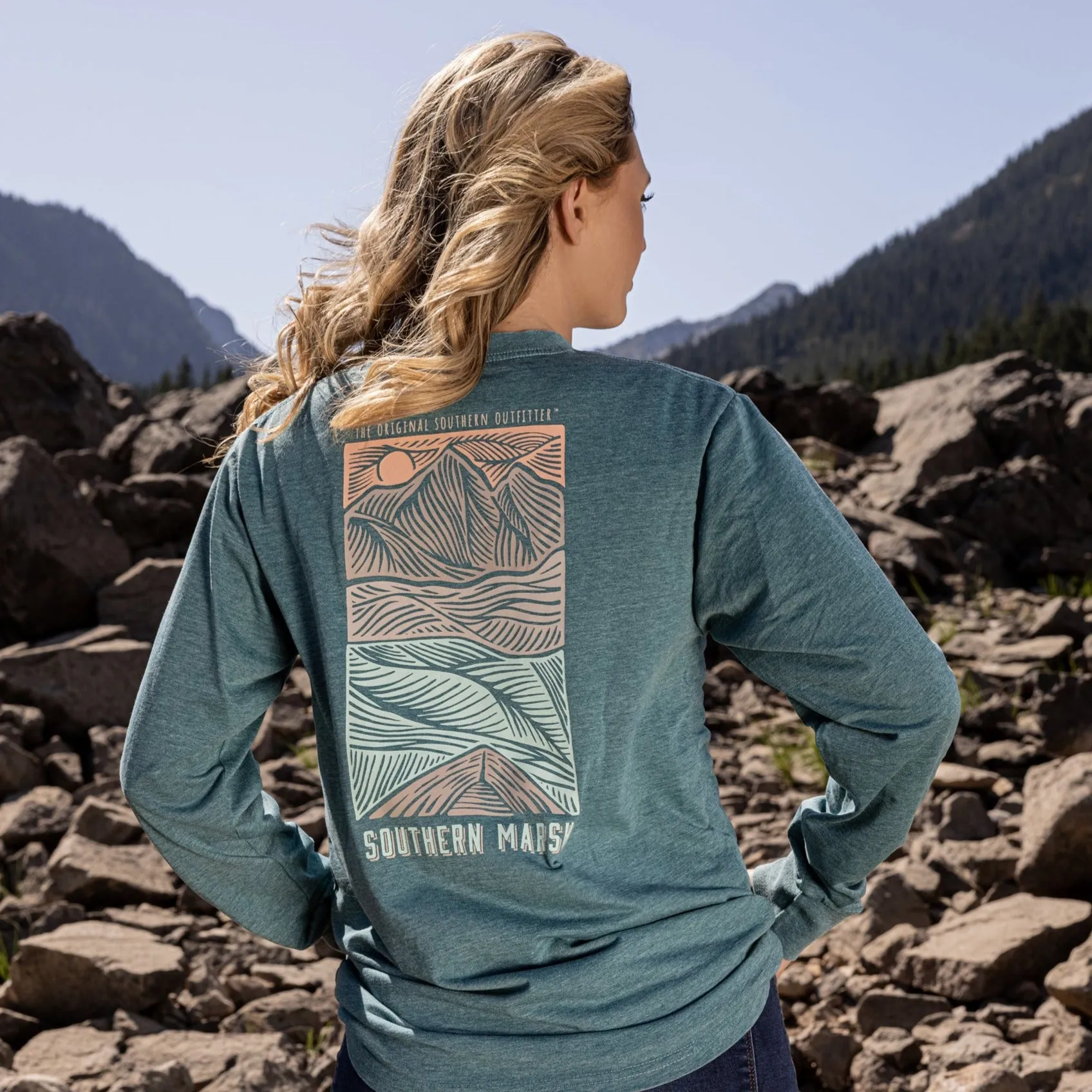 Southern Marsh 21 SEAWASH™ Tee - Woodcut Canoe - Long Sleeve