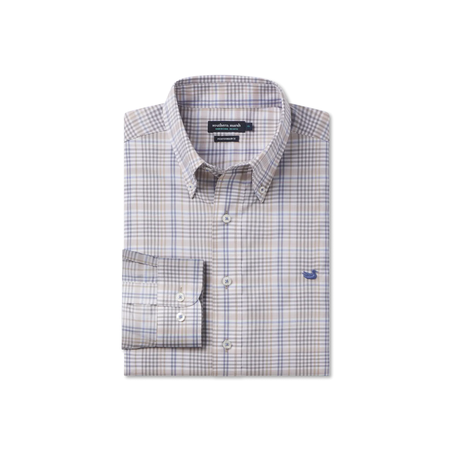 Southern Marsh 21 Shores Windowpane Performance Dress Shirt